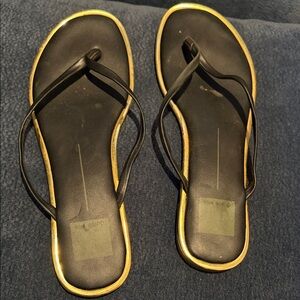 Dolce Vita Black and Gold Sandals